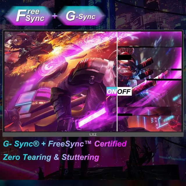 Alt view image 5 of 5 - LXZ 27 Inch 4K Monitor with Built-in Speaker, 60Hz UHD Gaming Monitor, Adaptive-Sync, VA Panel, 2X HDMI 2.0, 2X DP 1.4, VESA Mountable