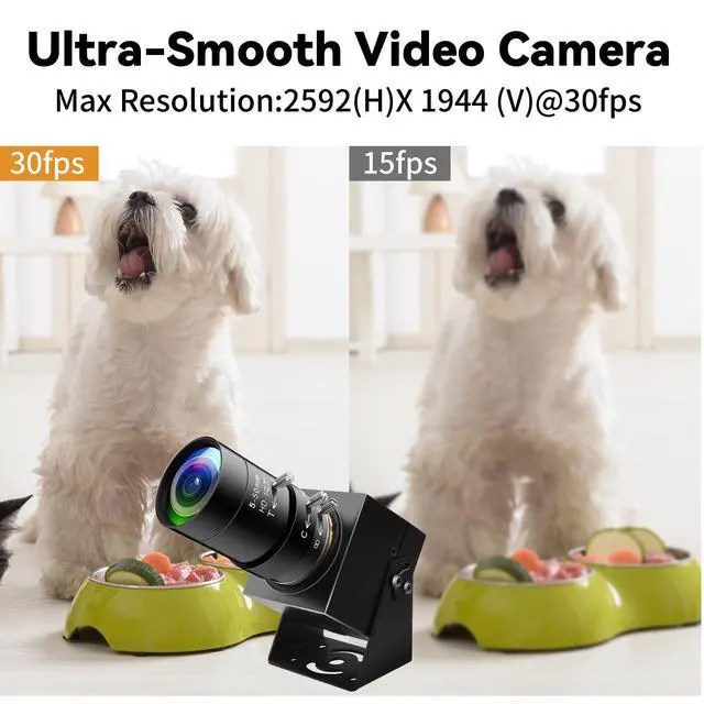 Alt view image 4 of 5 - IFWATER 5Megepixels USB Camera 1944P 30fps Color Industrial Telephoto Webcam with CS Mount 5-50mm 10X Manual Zoom Lens PC Computer Camera Plug and Play for Windows Linux Laptop OpenCV