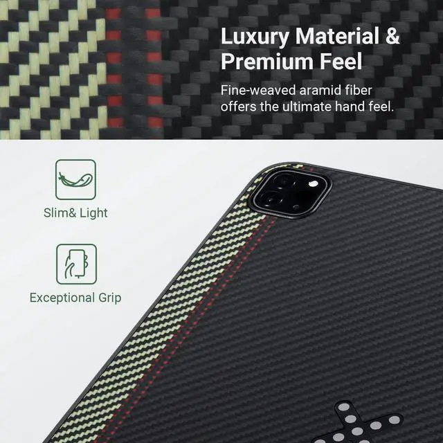 Alt view image 4 of 5 - PITAKA iPad Pro 11 Inch Case for iPad Pro 11 Inch 2022/2021, Magnetic Wireless-Like Charging, Magic Keyboard Compatible Case Support Apple Pencil 2 Charging, 1500D Aramid Fiber Made, Overture