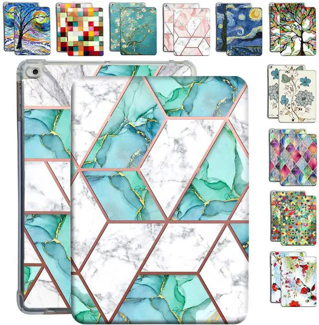 Main image of DuraSafe Cases for iPad PRO 10.5 Inch 2017 Air 10.5 3rd Generation 2019 [ Air 3 ] A1701 A2152 A2123 MQF12LL/A MQEY2LL/A MQF22LL/A TPU Ultra Printed Flip Case with Corner Protection - Marble Green