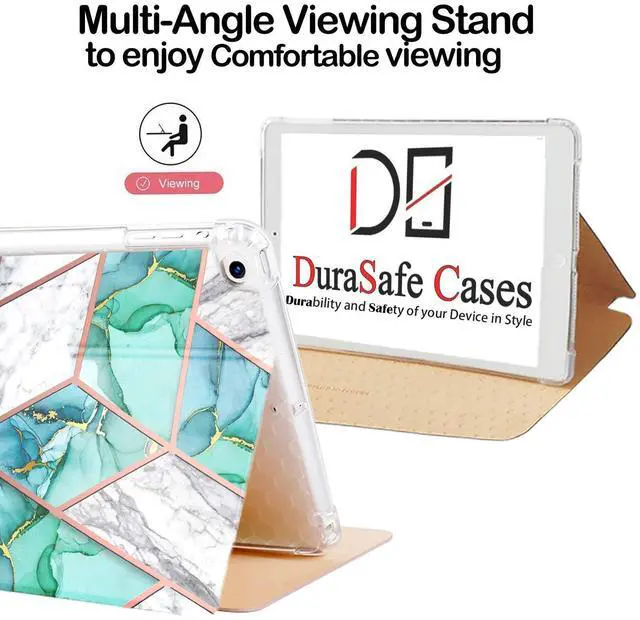 Alt view image 4 of 5 - DuraSafe Cases for iPad PRO 10.5 Inch 2017 Air 10.5 3rd Generation 2019 [ Air 3 ] A1701 A2152 A2123 MQF12LL/A MQEY2LL/A MQF22LL/A TPU Ultra Printed Flip Case with Corner Protection - Marble Green