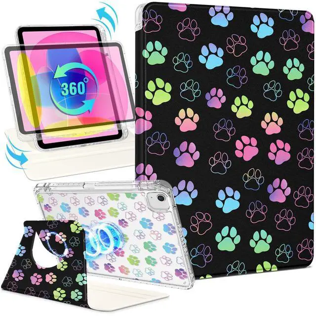 Main image of Shorogyt for iPad Air 11 Inch Case M3 2025&M2 2024/Air 5th Generation 2022/Air 4th Gen 2020/Pro 11 Inch Case Magnetic Stand for Women - Cute 360 Degree Rotating Covers Girls Pencil Holder,Dog Claw