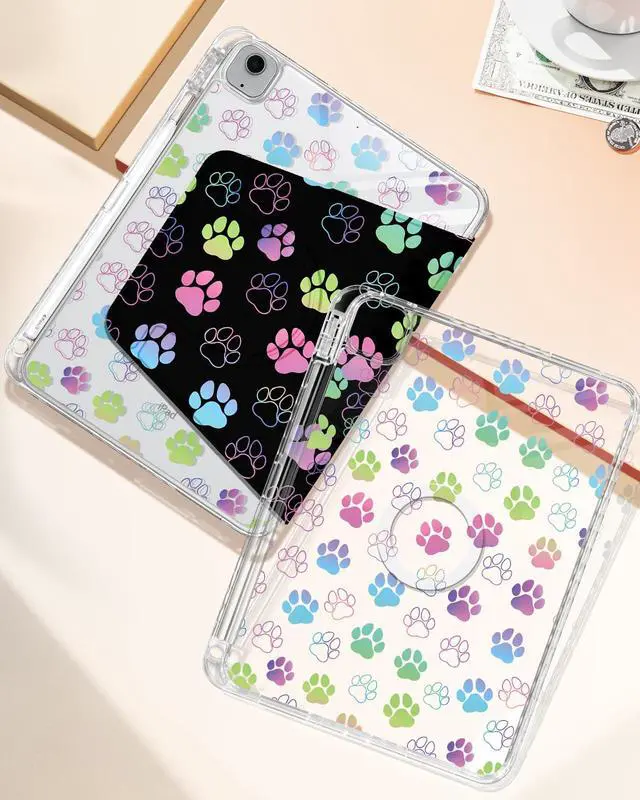 Alt view image 4 of 5 - Shorogyt for iPad Air 11 Inch Case M3 2025&M2 2024/Air 5th Generation 2022/Air 4th Gen 2020/Pro 11 Inch Case Magnetic Stand for Women - Cute 360 Degree Rotating Covers Girls Pencil Holder,Dog Claw
