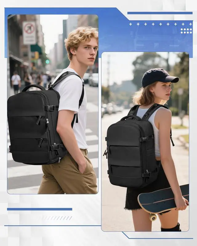 Alt view image 2 of 5 - vivatote Vacuum Travel Backpack with Electric Vacpack Pump, Flight Approved Vacuum Backpacks Compression Travel Vacuum Bags Carry On Personal Item Suitcase Luggage for Men Women, Black