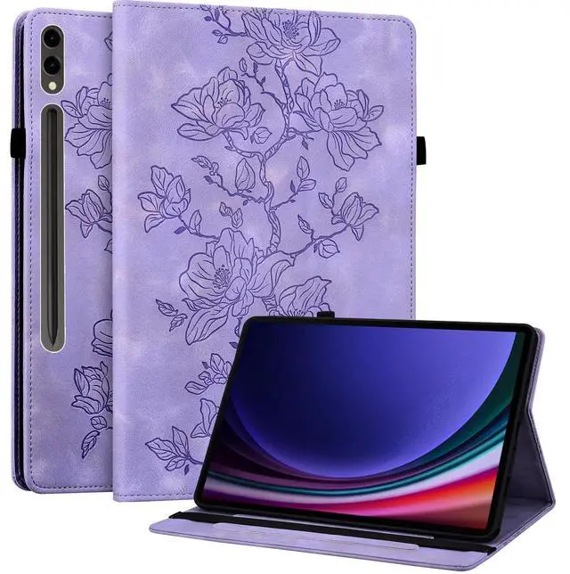 Main image of YHDXUYS Case for Samsung Galaxy Tab S10 Plus 2024/S9 FE Plus 2023/S9 Plus 2023 12.4 Inch, Slim PU Leather Folio Cover with Multi-Angle Stand and Pen Holder, Purple