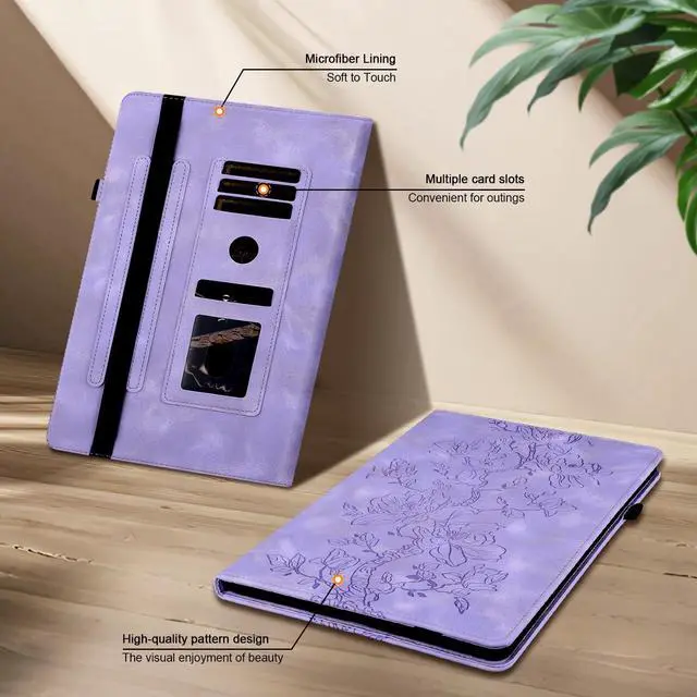 Alt view image 5 of 5 - YHDXUYS Case for Samsung Galaxy Tab S10 Plus 2024/S9 FE Plus 2023/S9 Plus 2023 12.4 Inch, Slim PU Leather Folio Cover with Multi-Angle Stand and Pen Holder, Purple