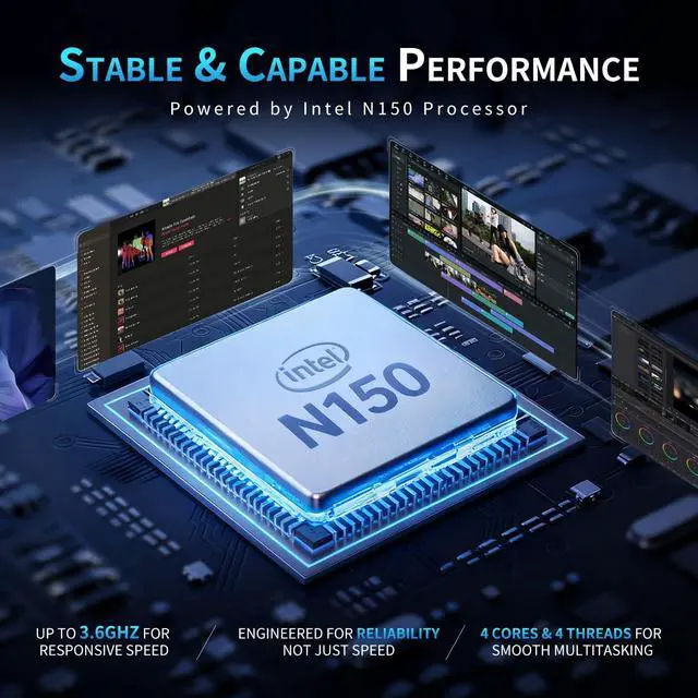 Alt view image 3 of 5 - SAGAWHALE 2025 Laptop Computer 15.6" FHD IPS Display, 16GB RAM 1TB SSD, 4-Core N150 Processor up to 3.6GHz, with Win 11 Pro, Thin & Light 3.52lbs, Backlit Keyboard, Silver