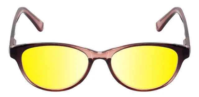 Alt view image 5 of 5 - Medspex Corinne McCormack Polly Color Therapy Reading Glasses +3.00 Pink Black Fade/Gold Yellow Womens Fluorescent Light Sensitivity Chromotherapy Chakra Healing