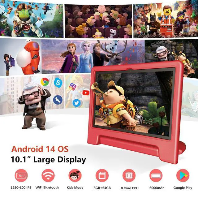 Alt view image 2 of 5 - ITDULCET Kids Tablet, 10 inch Android 14 Tablet for Kids, 8GB RAM 64GB ROM Octa-Core Fast-Charging Battery Toddler Tablets with Shockproof Case, Bluetooth, WiFi, Parental Control, Dual Camera, GPS
