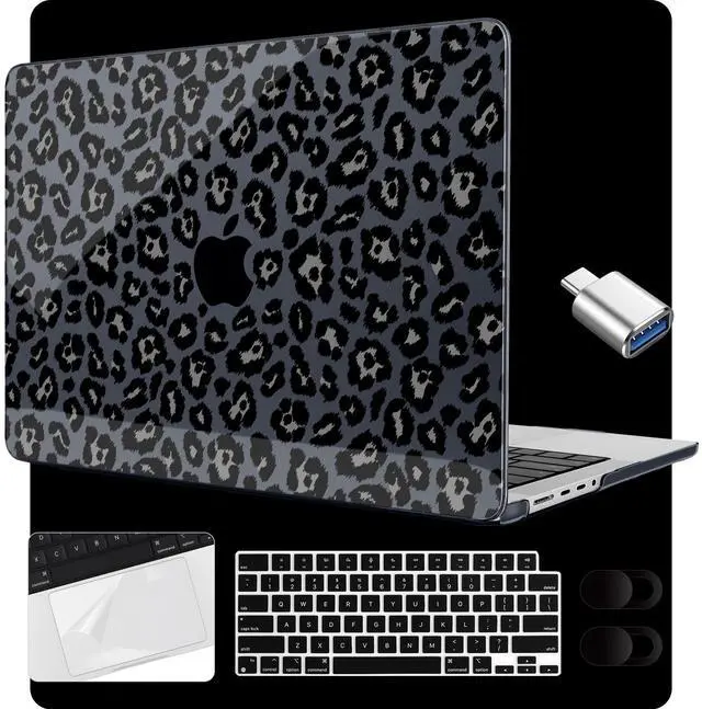 Main image of MEEgoodo Case for M4 MacBook Pro 16 inch Case 2024 2023 2021 (A3403/A3186/A2991/A2780/A2485) M3 M2 M1 Pro/Max Chip, Laptop Hard Shell Cases with Keyboard Cover & Trackpad Film, Snow Leopard Texture