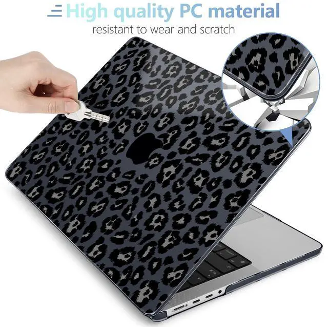 Alt view image 4 of 5 - MEEgoodo Case for M4 MacBook Pro 16 inch Case 2024 2023 2021 (A3403/A3186/A2991/A2780/A2485) M3 M2 M1 Pro/Max Chip, Laptop Hard Shell Cases with Keyboard Cover & Trackpad Film, Snow Leopard Texture