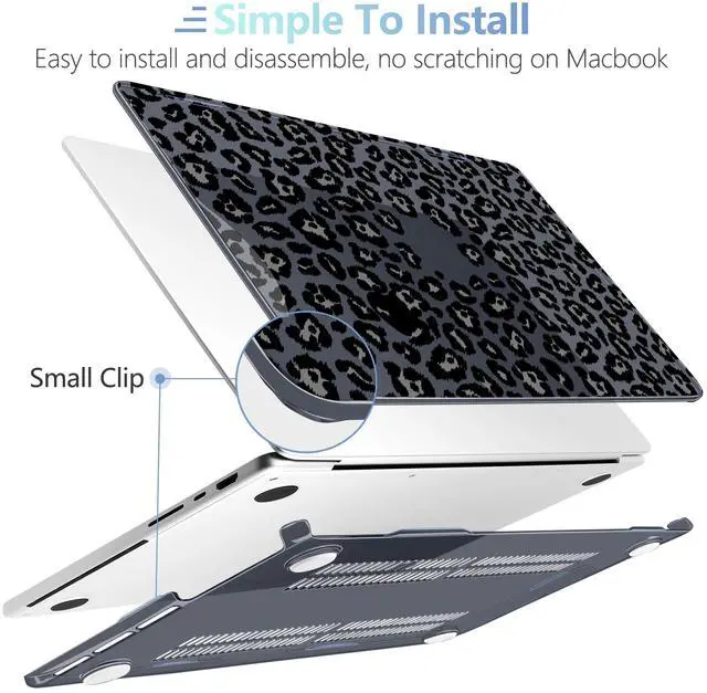 Alt view image 5 of 5 - MEEgoodo Case for M4 MacBook Pro 16 inch Case 2024 2023 2021 (A3403/A3186/A2991/A2780/A2485) M3 M2 M1 Pro/Max Chip, Laptop Hard Shell Cases with Keyboard Cover & Trackpad Film, Snow Leopard Texture