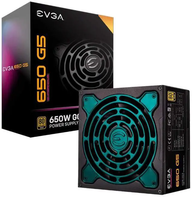 Main image of EVGA 650 G5, 80 Plus Gold 650W, Fully Modular, ECO Mode with Fdb Fan, 100% Japanese Capacitors, 10 Year Warranty, Compact 150mm Size, Power Supply 220-G5-0650-X1