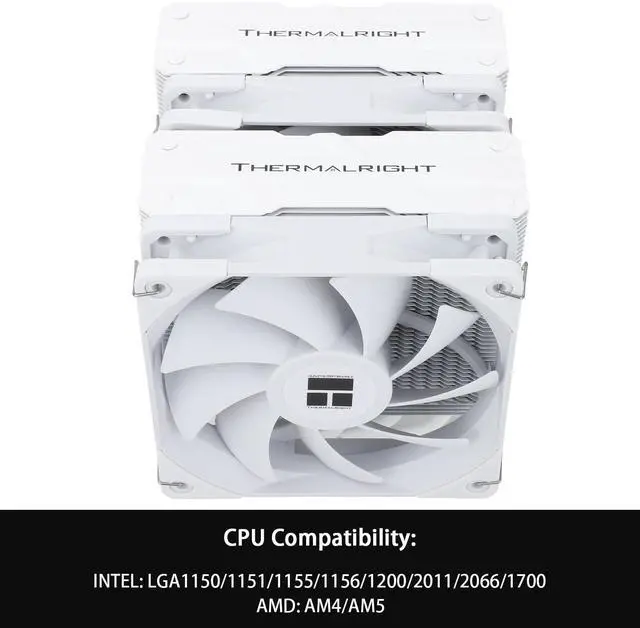 Alt view image 3 of 5 - Thermalright Peerless Assassin 120 White CPU Air Cooler, 6 Heat Pipes,TL-C12W PWM Fan,Aluminium Heatsink Cover, AGHP Technology, for AMD AM4/AM5/Intel LGA 1700/115X/1851/1200/2066/2011 (PA120 White)