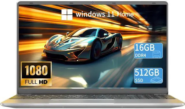 Main image of XISEZIUO 15.6" Business Laptop 16GB RAM 512GB SSD - Full HD 1080P IPS Display Backlit Keyboard Fingerprint, N100 Processor Computer for College Student Home WiFi 5, Win 11