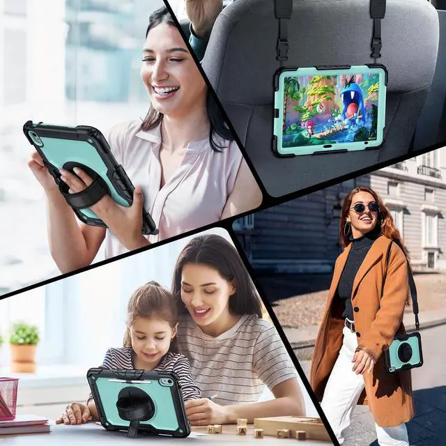 Alt view image 5 of 5 - Case for iPad (A16) 11th Generation 11 Inch (2025), Ubearkk for iPad 10th Generation 10.9 inch 2022 case with Screen Protector, 360 Degree Rotating Stand/Shoulder Strap/Pencil Holder, Brightblue