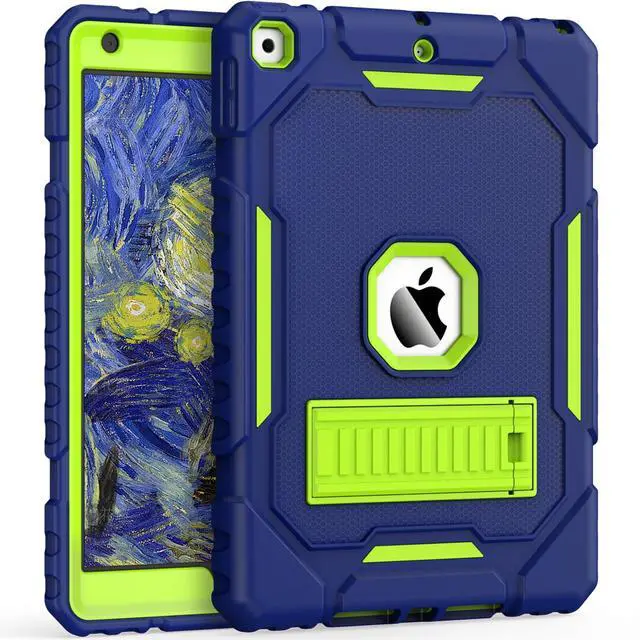 Main image of Grifobes Case for iPad 9th/8th/7th Generation 10.2 Inch (2021/2020/2019), Kick Stand Heavy Duty Shockproof Rugged Protective 10.2" Cover for iPad 9 8 7 Gen for Kids (Navy Blue+Teal)