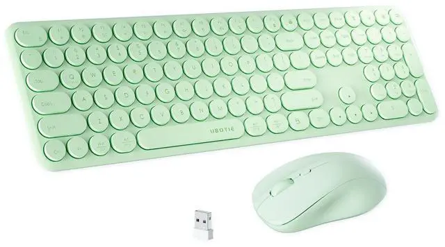 Main image of FCPLU x UBOTIE Wireless Keyboard and Mouse Combo with 110 Round Keycaps, Power Switch, and Scissor-Switch Typing Feel  Ideal for Office Use(Cyan)