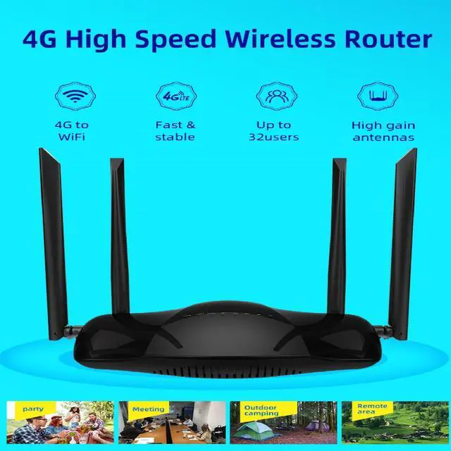 Alt view image 2 of 5 - Unlocked Modem Router with SIM Card Slot, 300Mbps 4G LTE Cellular Router, WiFi Mobile Hotspot Device, Work with AT&T and T-Mobile, FDD DDNS VPN Cloudflare Plug and Play