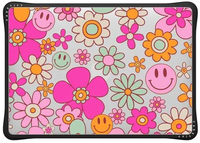 Main image of CASETiFY Impact MacBookPro 13" (M1/M2/Intel) Case [Cushioned Impact Corners/Scratch-Resistant/Anti-Slip Grip] - Groovy Clear - Clear Black