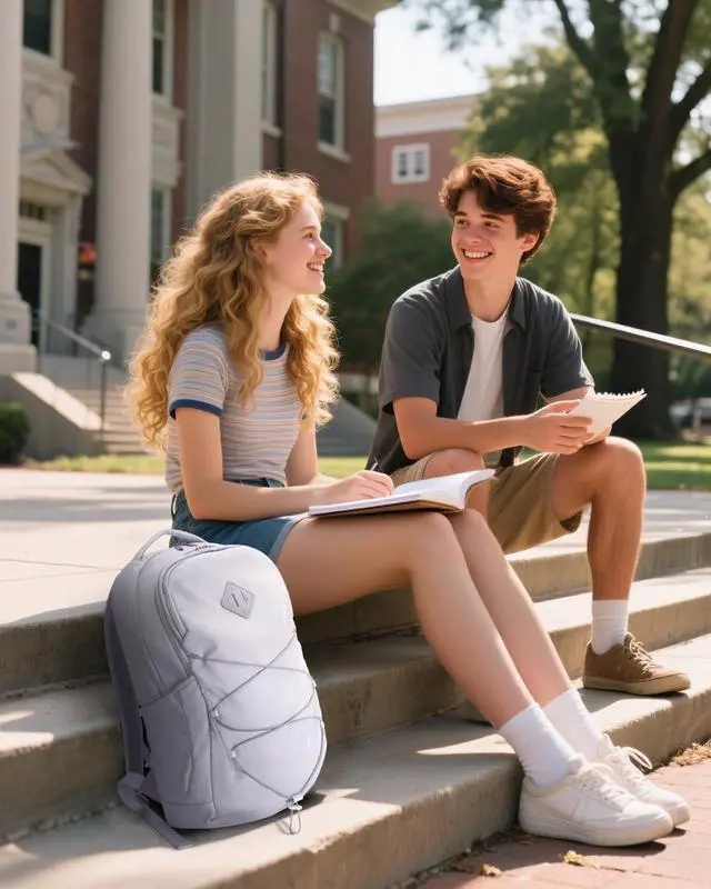 Alt view image 2 of 5 - WANDF 15.6-Inch Laptop Backpack for Women, Travel Backpack Water-Resistant Lightweight College Work Backpack (Light Grey)