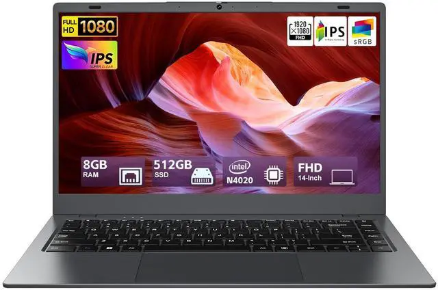 Main image of BLUEING Laptop Computer, 8GB RAM 512GB SSD, Laptop with N4020 Processor(Up to 2.8GHz), 14-Inch 1080P FHD IPS Display, Win11 Pro, Long Battery Life, HDMI, Laptops