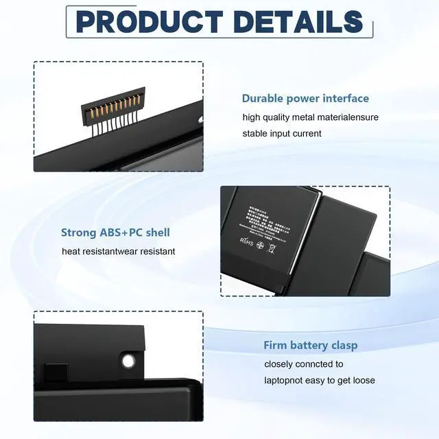 Alt view image 3 of 5 - YBRUZRUB A1618 A1494 Battery Compatible with MacBook Pro 15" Retina A1398 (Late 2013, Mid 2014, Mid 2015) Capacity 11.36V 99.5Wh 8755mAh
