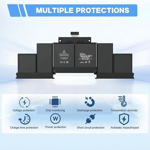 Alt view image 5 of 5 - YBRUZRUB A1618 A1494 Battery Compatible with MacBook Pro 15" Retina A1398 (Late 2013, Mid 2014, Mid 2015) Capacity 11.36V 99.5Wh 8755mAh