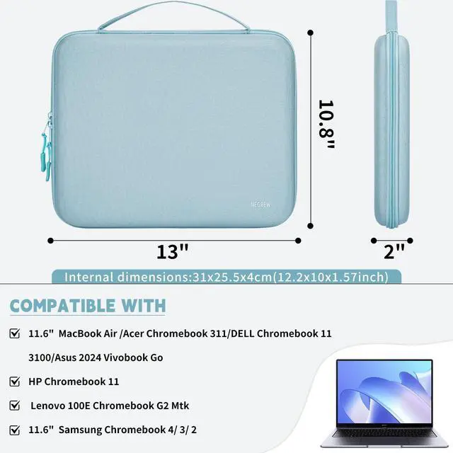Alt view image 2 of 5 - 11.6 Inch Hard Laptop Case Tablet Sleeves Compatible with 11.6" MacBook Air/Acer Chromebook 311/DELL Chromebook 11 3100/Asus 2024 Vivobook Go/HP Chromebook 11/Lenovo 100E Chromebook G2 Mtk