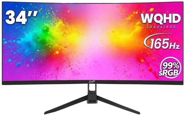 Main image of 34 Inch Curved Gaming Monitor/WQHD Ultrawide Monitor - Immersive Gaming Experience with 165Hz Refresh Rate, VA Panel, and AMD FreeSync Premium | HDR10 | 99% sRGB | 3440x1440/PBP Mode
