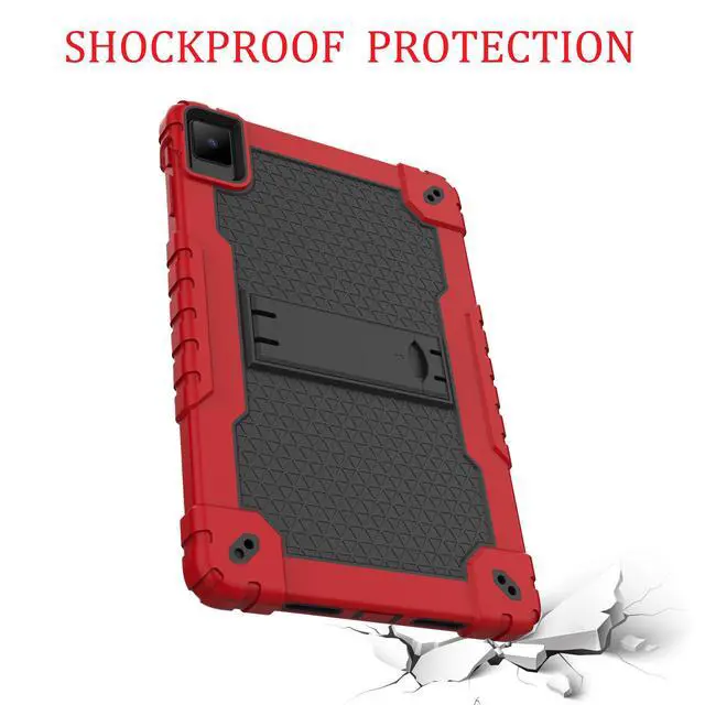 Alt view image 3 of 5 - Doemoil for TCL TAB 10 NXTPAPER 5G 10.4 Inch Tablet Case Shockproof Silicone Protective Cover with Screen Protector for TCL TAB 10 NXTPAPER 5G 10.4 Inch Model 9199S Tablet (Red/Black/1 PC)