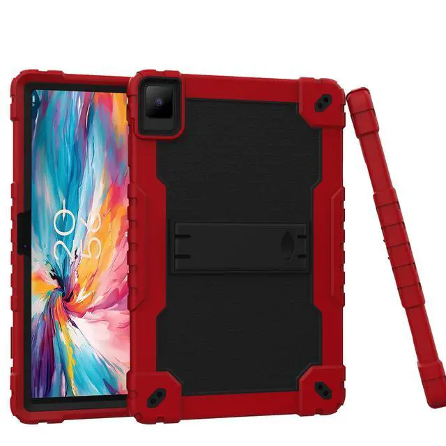 Alt view image 2 of 5 - Doemoil for TCL TAB 10 NXTPAPER 5G 10.4 Inch Tablet Case Shockproof Silicone Protective Cover with Screen Protector for TCL TAB 10 NXTPAPER 5G 10.4 Inch Model 9199S Tablet (Red/Black/1 PC)