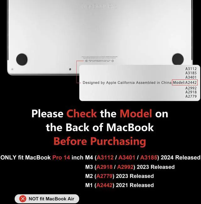 Alt view image 2 of 5 - MEEgoodo Case for MacBook Pro 14 inch (M5/M4/M3/M2/M1) 2025 2024 2023 2021, Case Fit Model A3434/A3112/A3401/A3185/A2918/A2992/A2779/A2442 Pro/Max, Bright Flowers & Tropic Leaves