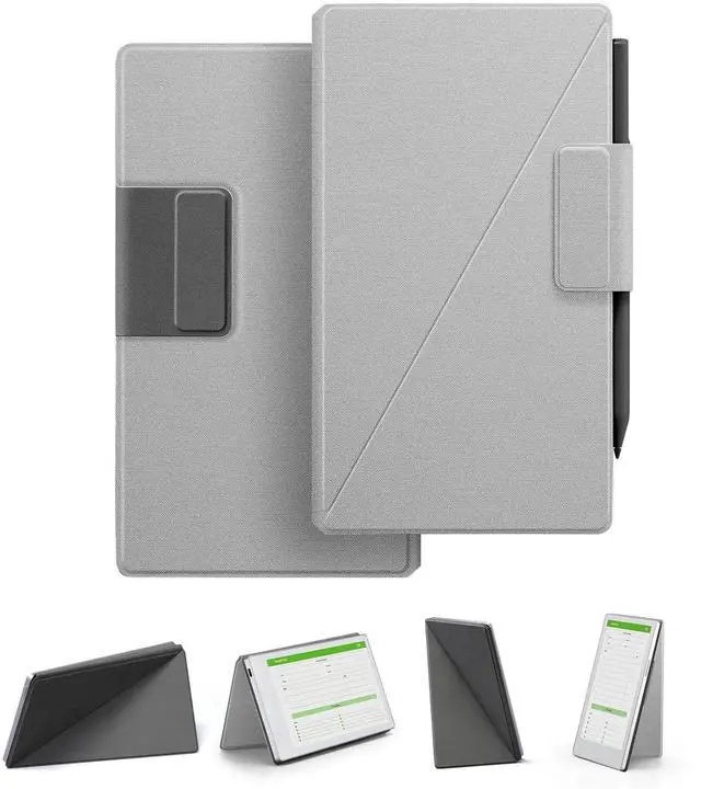 Main image of Case for Remarkable Paper Pro Move 7.3" with Multi-Angle Stand, 1:1 Fit Smart Folio Cover with Auto Wake/Sleep | Premium Mosaic Weave Cover | Microfiber Lining | Strong Magnet(Z-Grayish White)