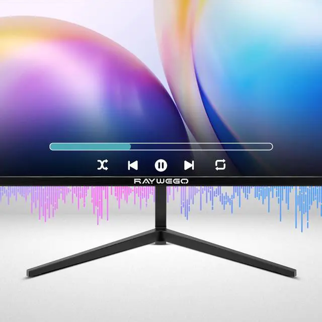 Alt view image 2 of 5 - Raywego 24 inch Gaming Monitor 100Hz Computer Monitor Built-in Speakers Full HD 1920 x 1080P with HDMI DP Interface Eye Care Frameless with 3-Side Virtually Borderless Design VESA100 x 100mm