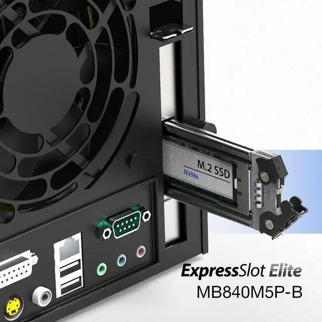 Alt view image 2 of 5 - Removable PCIe 5.0 x4 to M.2 NVMe Gen5 SSD 128 Gbps Mobile Rack Enclosure / Adapter for PCIe x4/x8/x16 Expansion Slot - ExpressSlot Elite MB840M5P-B