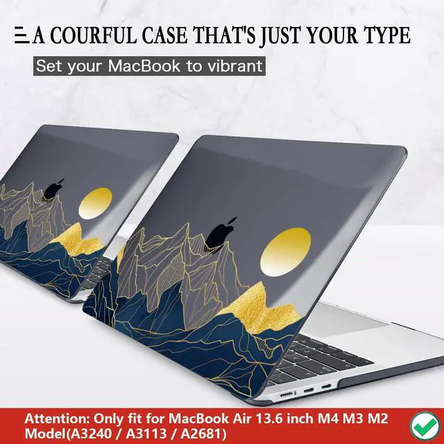 Alt view image 3 of 5 - CISSOOK Compatible with MacBook Air 13.6 Inch Case A3240 A3113 A2681, Laptop Hard Shell Mountain Sunshine Cover with Keyboard Cover for MacBook Air 13 M2 M3 M4 Release 2022 2024 2025