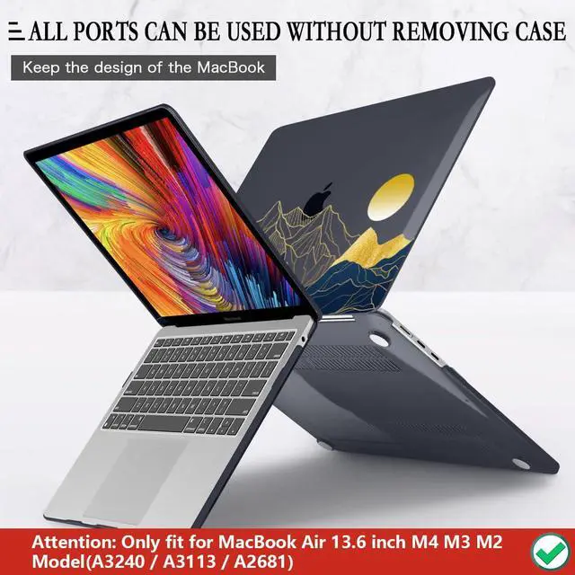 Alt view image 5 of 5 - CISSOOK Compatible with MacBook Air 13.6 Inch Case A3240 A3113 A2681, Laptop Hard Shell Mountain Sunshine Cover with Keyboard Cover for MacBook Air 13 M2 M3 M4 Release 2022 2024 2025
