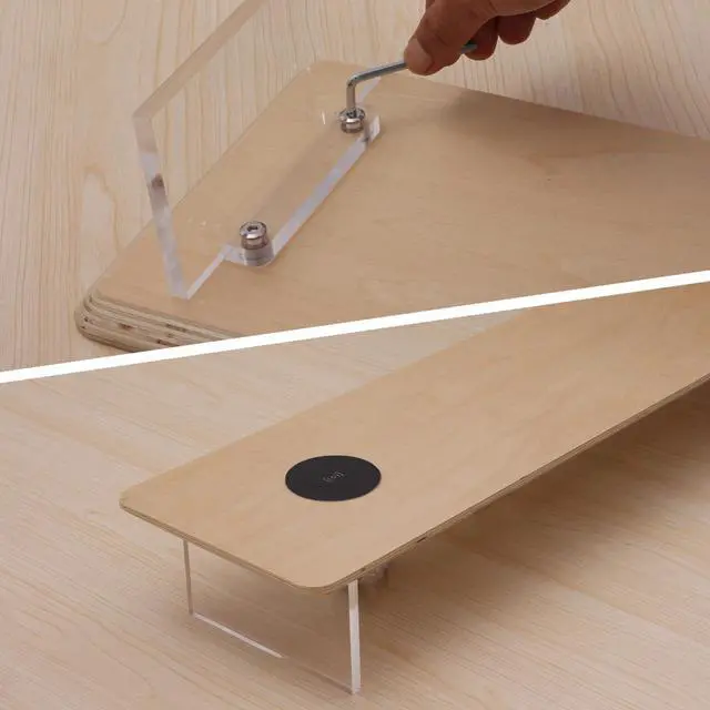 Alt view image 5 of 5 - SUIBIAN White Monitor Stand Riser with Wireless Charging 31.5Inch Large, Computer Monitor Stand,Wooden Desktop Organizer Shelf for Office Desk Computer,Laptop,TV (White Oak)