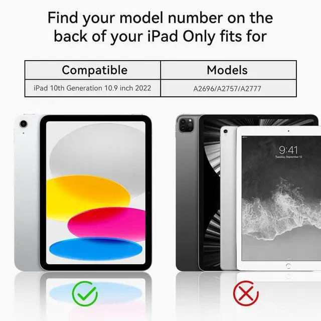 Alt view image 2 of 5 - Stweap Case for iPad 10th Generation 10.9inch 2022,with Built-in Screen Protector and Kickstand,Hand Strap,Shoulder Strap for New Apple iPad 10.9 Inch(Red/Blue)