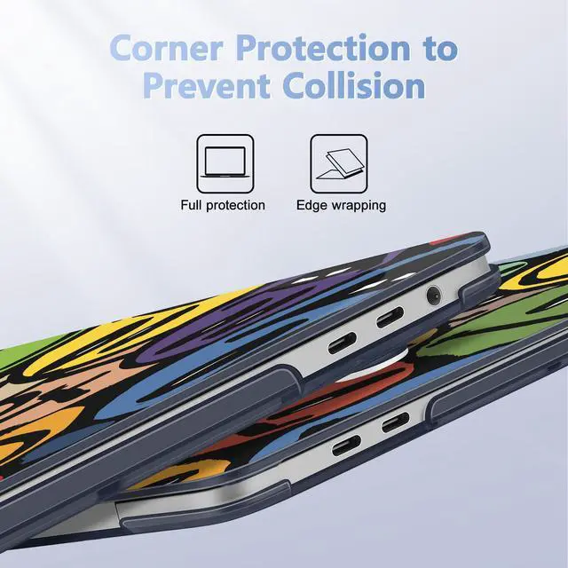 Alt view image 3 of 5 - Lepeoac for MacBook Pro 16 inch Case 2019 2020 Release Model A2141, Plastic Hard Shell Cover with Keyboard Cover & Screen Protector for MacBook Pro 16 inch with Touch Bar & Touch ID, Happy Emoji