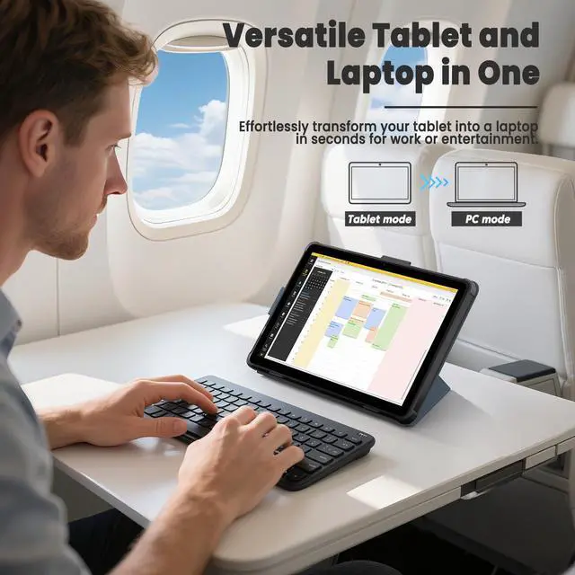 Alt view image 4 of 5 - Tablet, 10.1" Android 15 Tablet with A733 Octa-core Processor, 16GB RAM 128GB ROM (Up to 2 TB), 800 x 1280 Resolution, Wi-Fi 6 & Bluetooth 5.2, 6000mAh Battery, Tablets PC with Stand Case & Stylus