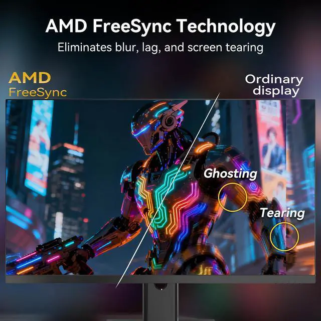 Alt view image 5 of 5 - Great voell 27 Inch Computer Monitor 2K QHD(2560 * 1440) 100Hz Gaming Monitor, VA Panel, FreeSync, HDR10, 1500:1Typ, 100% sRGB, FreeSync, HDMI/DP/USB, Design VESA (100 x 100mm)