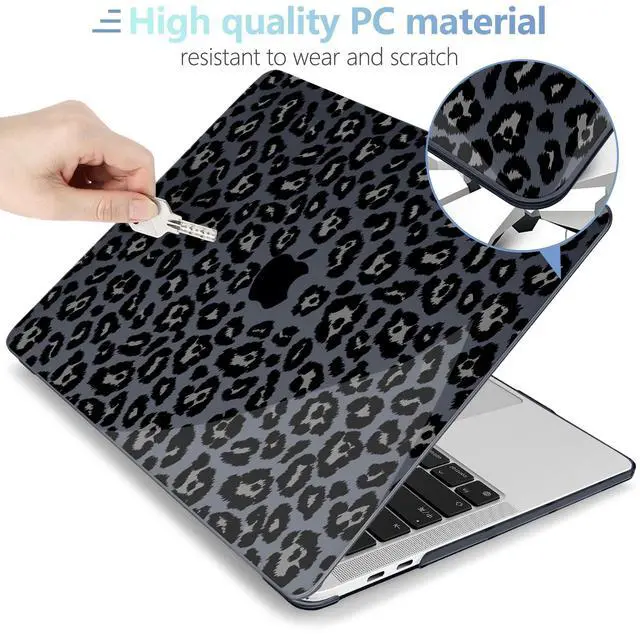 Alt view image 3 of 5 - MEEgoodo for MacBook Pro 13 inch Case 2022 2021 2020 A2338 M2/M1 A2251 A2289 with Touch ID,Clear Laptop Hard Shell Cases with Keyboard Webcam Cover&Trackpad Film & Type C Adapter, Snow Leopard Texture