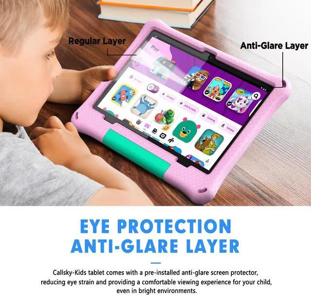 Alt view image 4 of 5 - Kids Tablet, 10.1 Inch Android 15 Tablet for Kids, 12GB+64GB, Octa-Core, 6000mAh Battery, WiFi 6, Pre-Installed Kids Apps, Parental Control, with EVA Protective Case  Ideal Gift for Toddler (Pink)