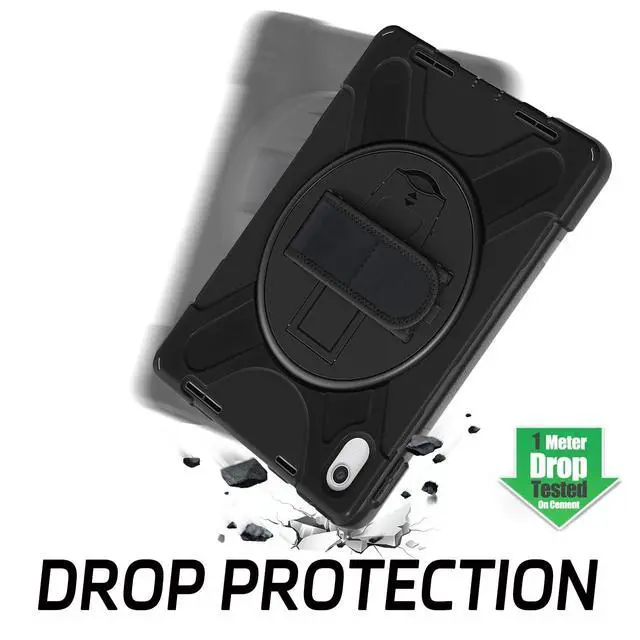 Alt view image 5 of 5 - ZenRich Shockproof Case for iPad 11th (A16)/iPad 10th Generation 10.9 inch 2025/2022, Heavy Duty Rugged Case with Pencil Holder/360° Rotating Kickstand/Handle/Carrying Strap, Black