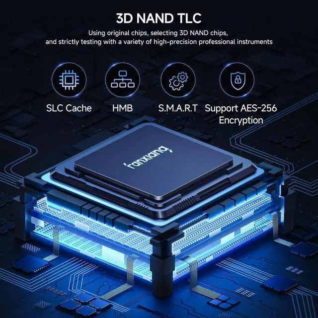 Alt view image 4 of 5 - fanxiang S880R 1TB PCIe 4.0 NVMe SSD with Heatsink for PS5, M.2 2280 Gen4x4 Internal Solid State Drive, Up to 7300MB/s, 3D NAND TLC, Compatible with Desktop, Laptop, PS5