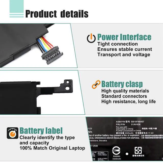 Alt view image 3 of 5 - BOWEIRUI 01AV438 01AV439 00HW028 01AV458 SB10F46466 Battery for thinkpad x1 Yoga gen Battery for Thinkpad X1 Carbon 4th Gen 4 2016 ThinkPad X1 Yoga Gen1/Gen2 Series CBG516-1H AP22ABN AP22A8N