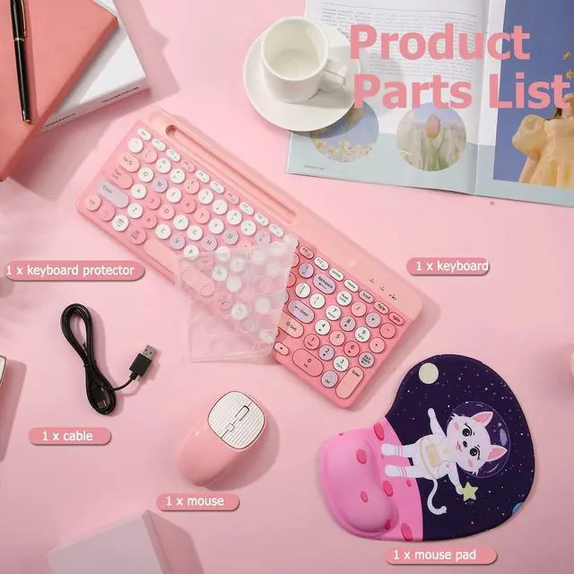 Alt view image 5 of 5 - Bluetooth Keyboard and Mouse Wireless, Multi-Device Rechargeable Keyboard and Mouse Combo with Phone Holder (Bluetooth 5.0+3.0+2.4GHz) Quiet Ergonomic Compatible with Mac/Windows/iOS/Android