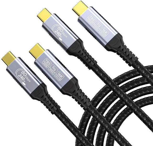 Main image of Yiicumhh USB Cables Compatible with Thunderbolt 5 Cable [2-Pack 3.3FT], 80GBPS USB c to USB c Data Transfer Cables, 8K/16k 60Hz@120Hz usbc Monitor Cable for Thunderbolt 4,USB c Video